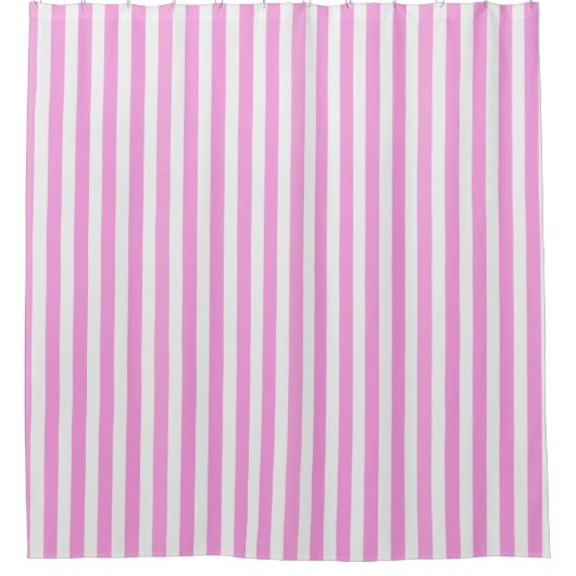 Rideaux De Douche Rayures de bonbon roses et blanches (Devant)