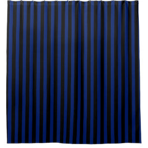 Rideaux De Douche Rayures de bonbons bleus et noirs