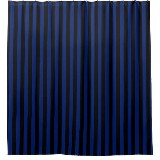 Rideaux De Douche Rayures de bonbons bleus et noirs (Devant)