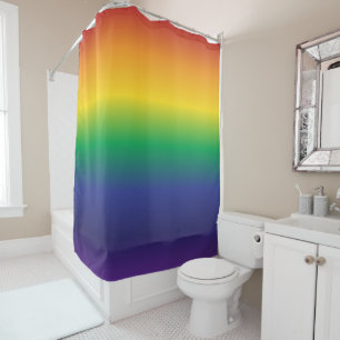Rideaux De Douche Rayures de couleur primaire d'arc-en-ciel vif