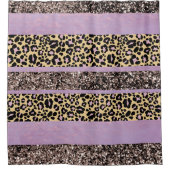 Rideaux De Douche Rayures de paillettes de léopard Glam 1 (Devant)