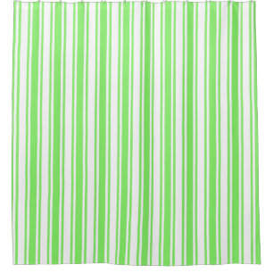 Rideaux De Douche Rayures de sucrerie de vert et de blanc de chaux