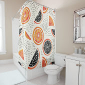 Rideaux De Douche Rayures de tranches de citrus gras (2) (En situation)