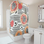 Rideaux De Douche Rayures de tranches de citrus gras (3) (En situation)