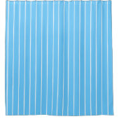 Rideaux De Douche Rayures d'été bleu ciel et blanc (Devant)