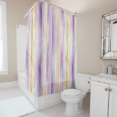 Rideaux De Douche Rayures d'iris crème violet   (En situation)