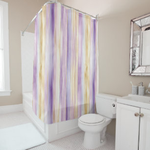 Rideaux De Douche Rayures d'iris crème violet  