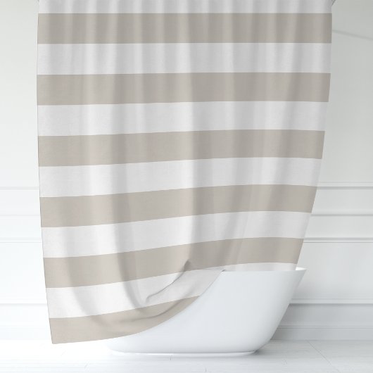 Rideaux De Douche Rayures larges beige et blanc