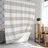 Rideaux De Douche Rayures larges beige et blanc