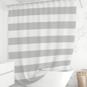 Rideaux De Douche Rayures larges grises et blanches modernes