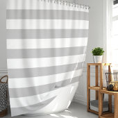 Rideaux De Douche Rayures larges grises et blanches modernes