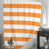 Rideaux De Douche Rayures larges orange et blanc modernes
