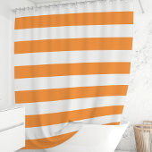 Rideaux De Douche Rayures larges orange et blanc modernes