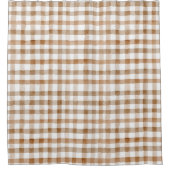 Rideaux De Douche Rayures Marron Crème Plaid Tanné (Devant)