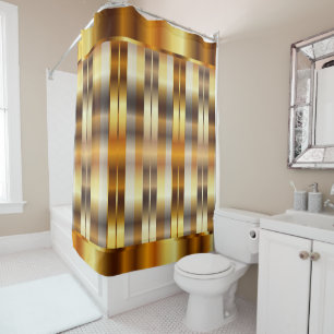 Rideaux De Douche Rayures métalliques élégantes d'or