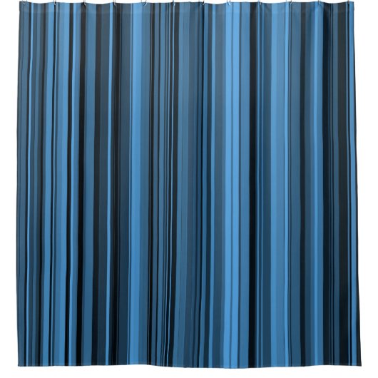 Rideaux De Douche Rayures Noir Bleu (Devant)
