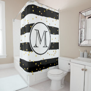 Rideaux De Douche Rayures noires et blanches