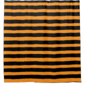 Rideaux De Douche Rayures noires et orange (Devant)