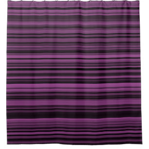 Rideaux De Douche Rayures noires violettes abstraites