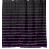 Rideaux De Douche Rayures ombrées grunge noir et violet (Devant)