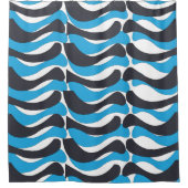 Rideaux De Douche Rayures ondulées gris bleu (Devant)