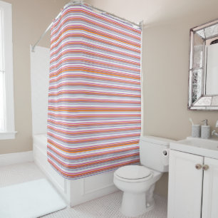 Rideaux De Douche Rayures rose orange mignonnes