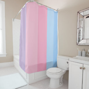 Rideaux De Douche rayures roses, bleues et violettes