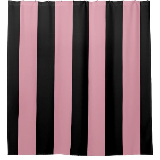 Rideaux De Douche Rayures roses et noires (Devant)