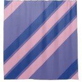 Rideaux De Douche Rayures roses et nuances de violet (Devant)