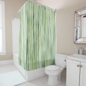 Rideaux De Douche Rayures Vertes (En situation)