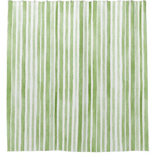Rideaux De Douche Rayures vertes blanches (Devant)
