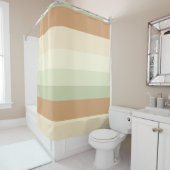 Rideaux De Douche rayures vertes et bronzées (En situation)