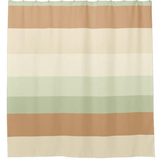 Rideaux De Douche rayures vertes et bronzées (Devant)