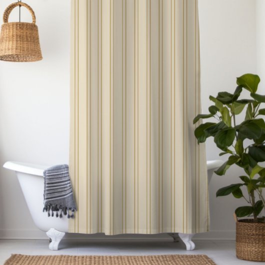 Rideaux De Douche Rayures verticales beige et marron