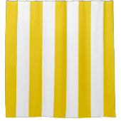 Rideaux De Douche Rayures verticales jaunes et blanches (Devant)