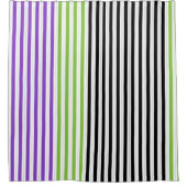 Rideaux De Douche Rayures Violet Vert Noir (Devant)
