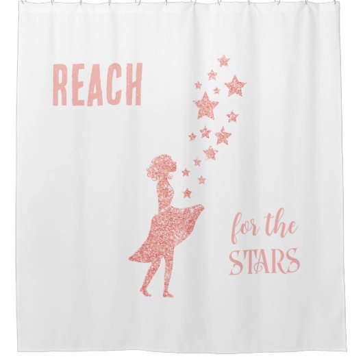 Rideaux De Douche Reach for the Stars Rose Parties scintillant Girl (Devant)