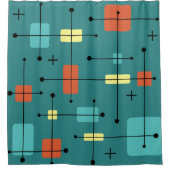 Rideaux De Douche Rectangles arrondies Carré Turquoise (Devant)