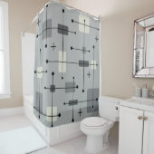 Rideaux De Douche Rectangles arrondies gris Carré (En situation)