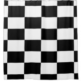 Rideaux De Douche Rectangles Checkered noirs et blancs audacieux (Devant)