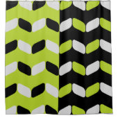 Rideaux De Douche Rectangles diagonales Chartreuse noire (Devant)
