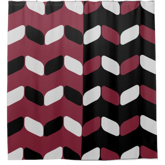 Rideaux De Douche Rectangles diagonales Maroon noir (Devant)