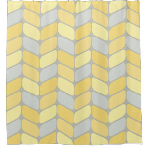 Rideaux De Douche Rectangles diagonales vintages gris jaune