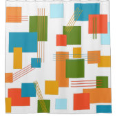 Rideaux De Douche Rectangles et lignes Abstraites (Devant)