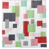 Rideaux De Douche Rectangles et lignes Abstraites (Devant)