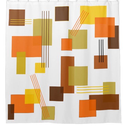 Rideaux De Douche Rectangles et lignes Abstraites (Devant)