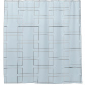 Rideaux De Douche Rectangles noir et blanc rétro Motif géométrique (Devant)