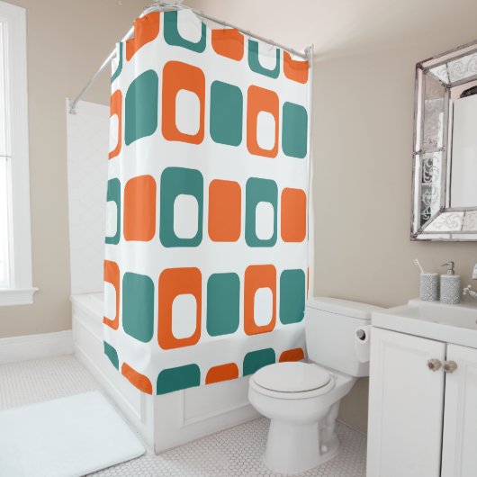 Rideaux De Douche Rectangles ouvertes et fermées (En situation)
