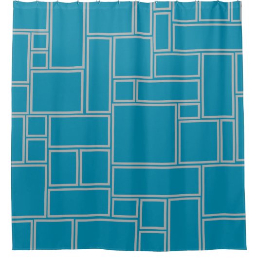 Rideaux De Douche Rectangles turquoises (Devant)
