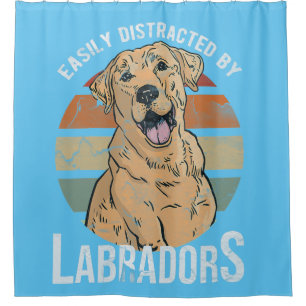 Rideaux De Douche récupérateur de labrador jaune amoureux des chiens